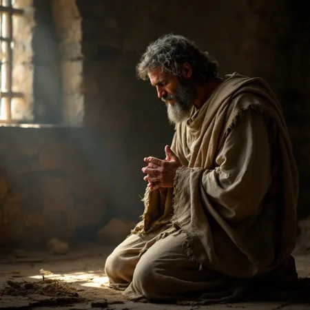 Paul Kneeling in Prayer