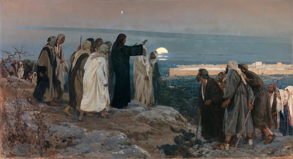 Jesus and His Disciples Overlooking the Buildings of the Temple (1892)