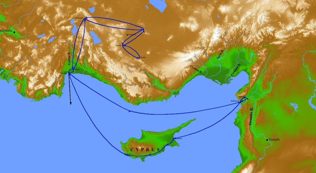 Paul's First Missionary Journey (with Barnabas)