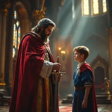 Father and Child With a Sword