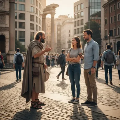 People Standing on a City Street