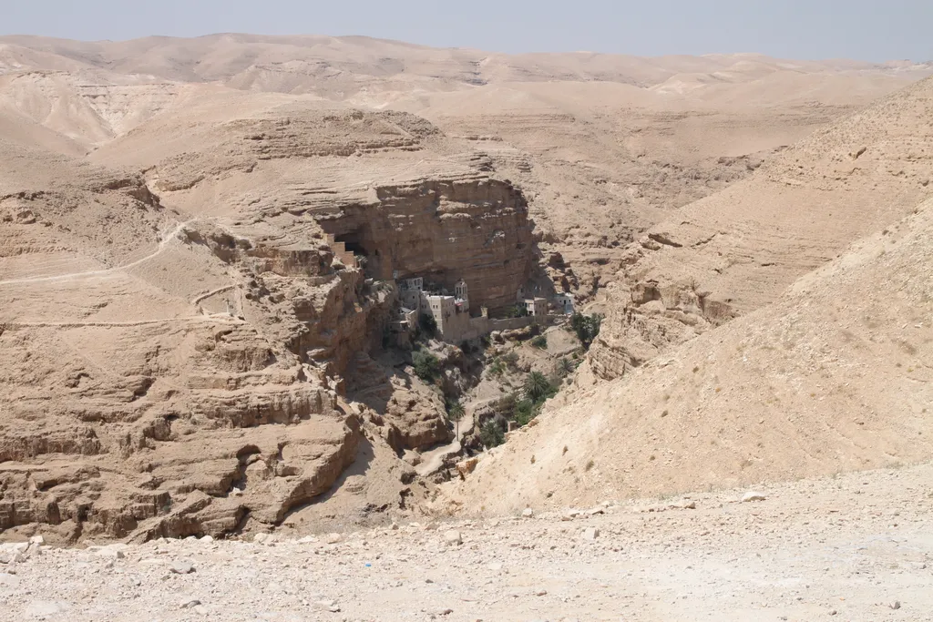 Monastery of St. George by Roman Road in Wadi Qelt, near Jericho