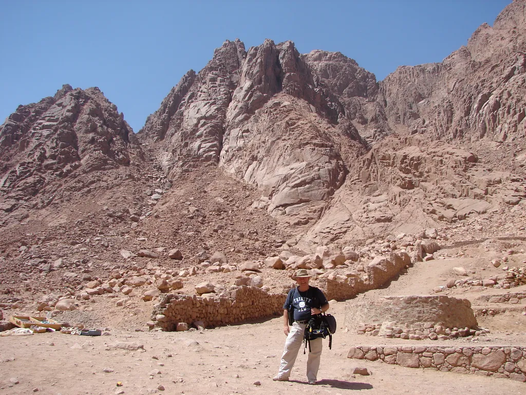 Dr. House, with Mountains of Sinai Behind