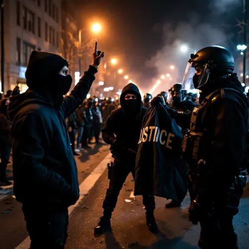 Riot Police in the Street