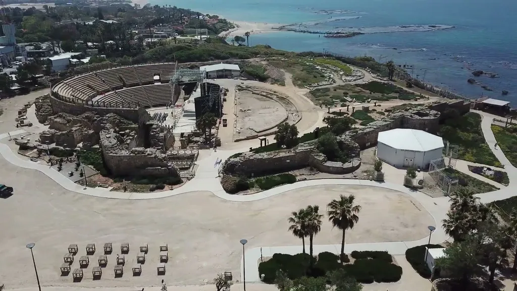 Caesarea Maritima from the Air: Theater to Harbor