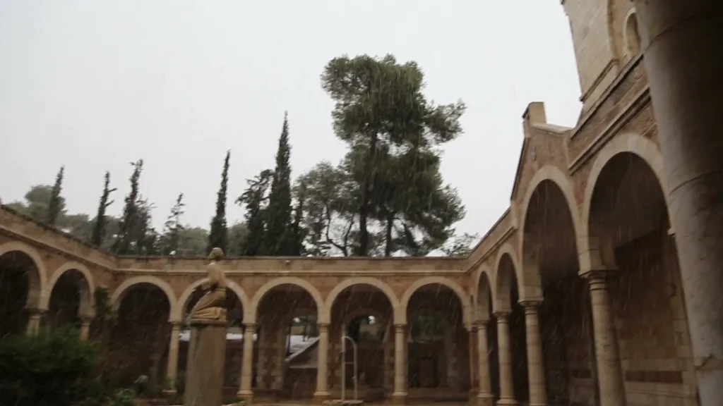 Snowing at École Biblique, a Traditional Site of Stoning of Stephen